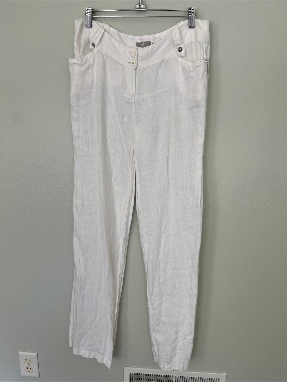 White Linen Wide-Leg Pants